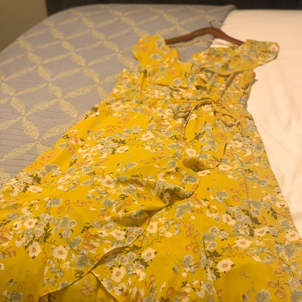 Sunny & Bright Floral Print Ruffle Dress